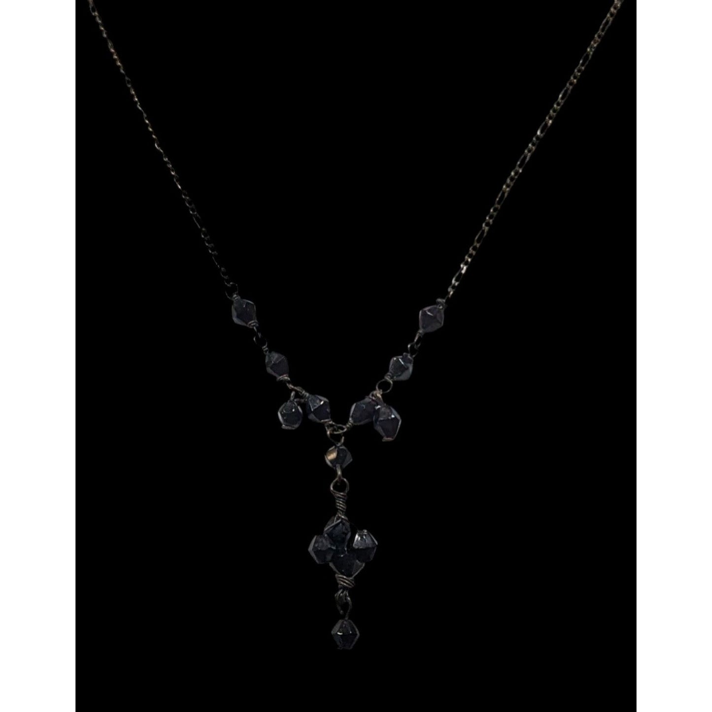 Minimalist Romantic Gothic Beaded Drop Necklace