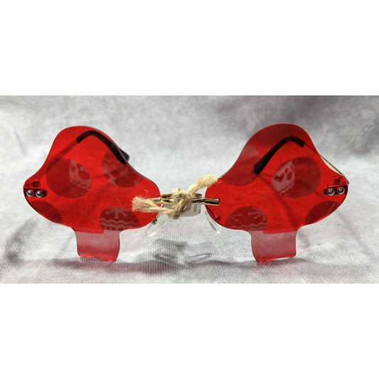 Funky Cottagecore Red Mushroom Novelty Sunglasses
