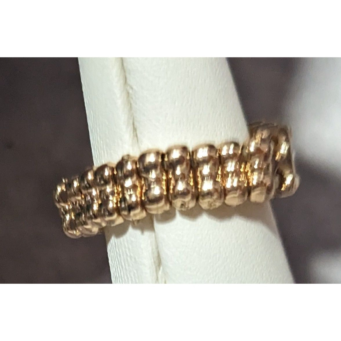 Paparazzi A Square Deal Gold Tone Stretch Ring Size 8