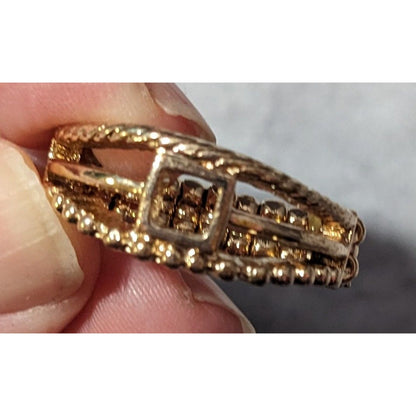 Paparazzi A Square Deal Gold Tone Stretch Ring Size 8