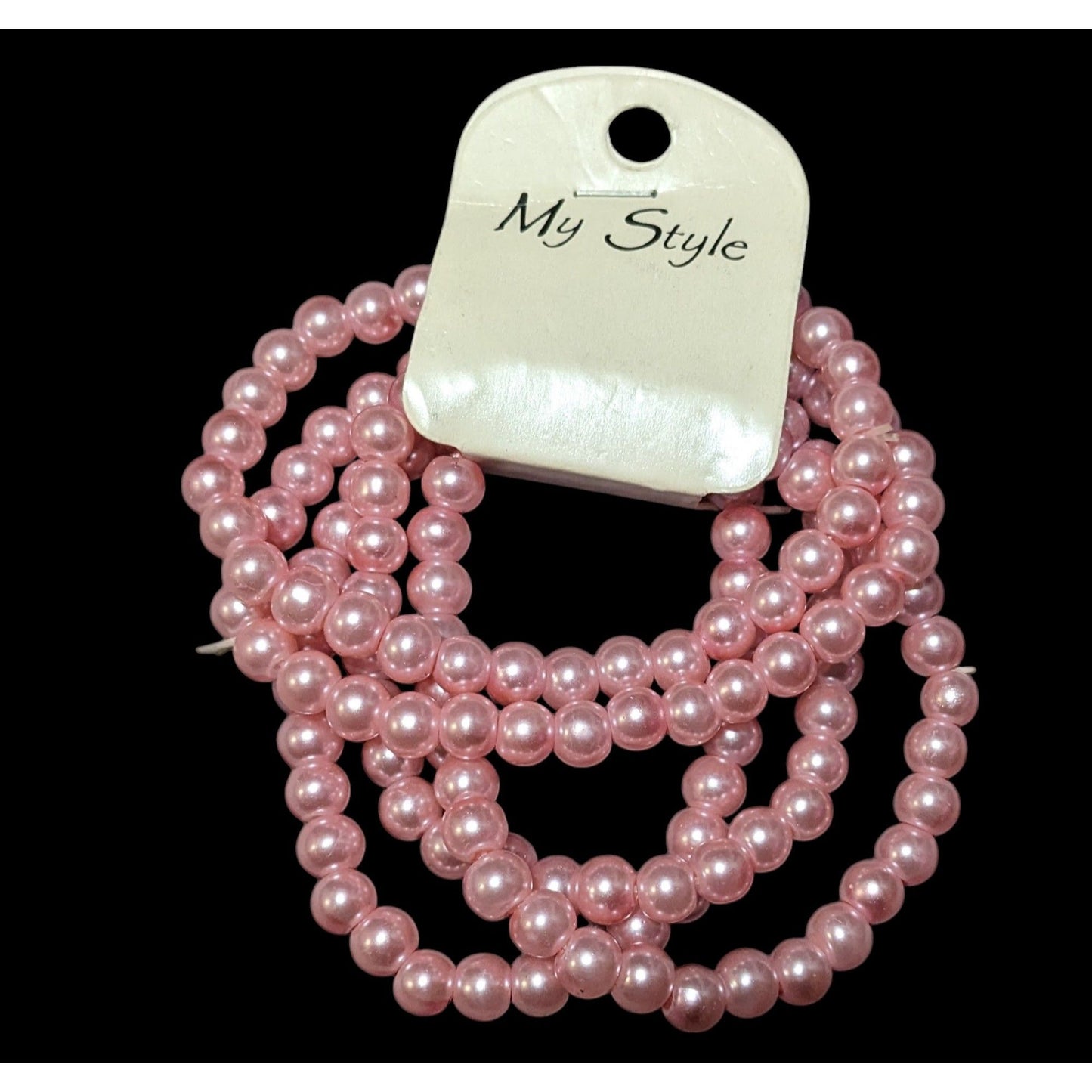 My Style Pink Coquette Beaded Faux Pearl Bracelet Set