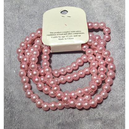 My Style Pink Coquette Beaded Faux Pearl Bracelet Set