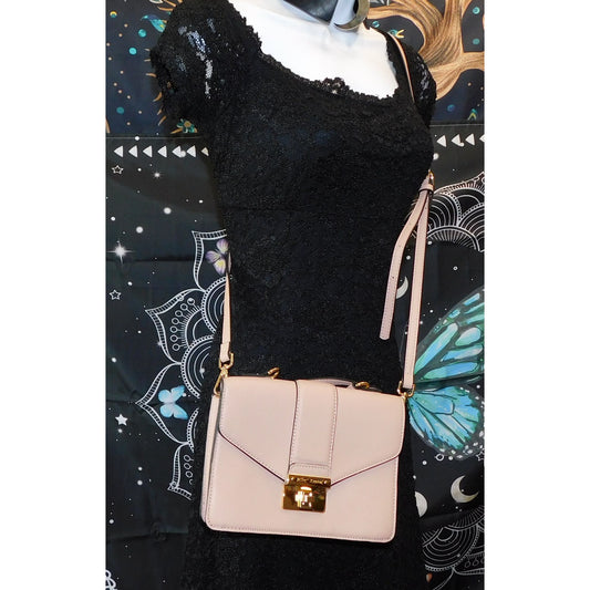 Blush Betsey Johnson Crossbody Satchel With Floral Interior