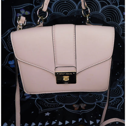 Blush Betsey Johnson Crossbody Satchel With Floral Interior