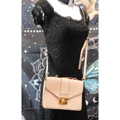 Blush Betsey Johnson Crossbody Satchel With Floral Interior