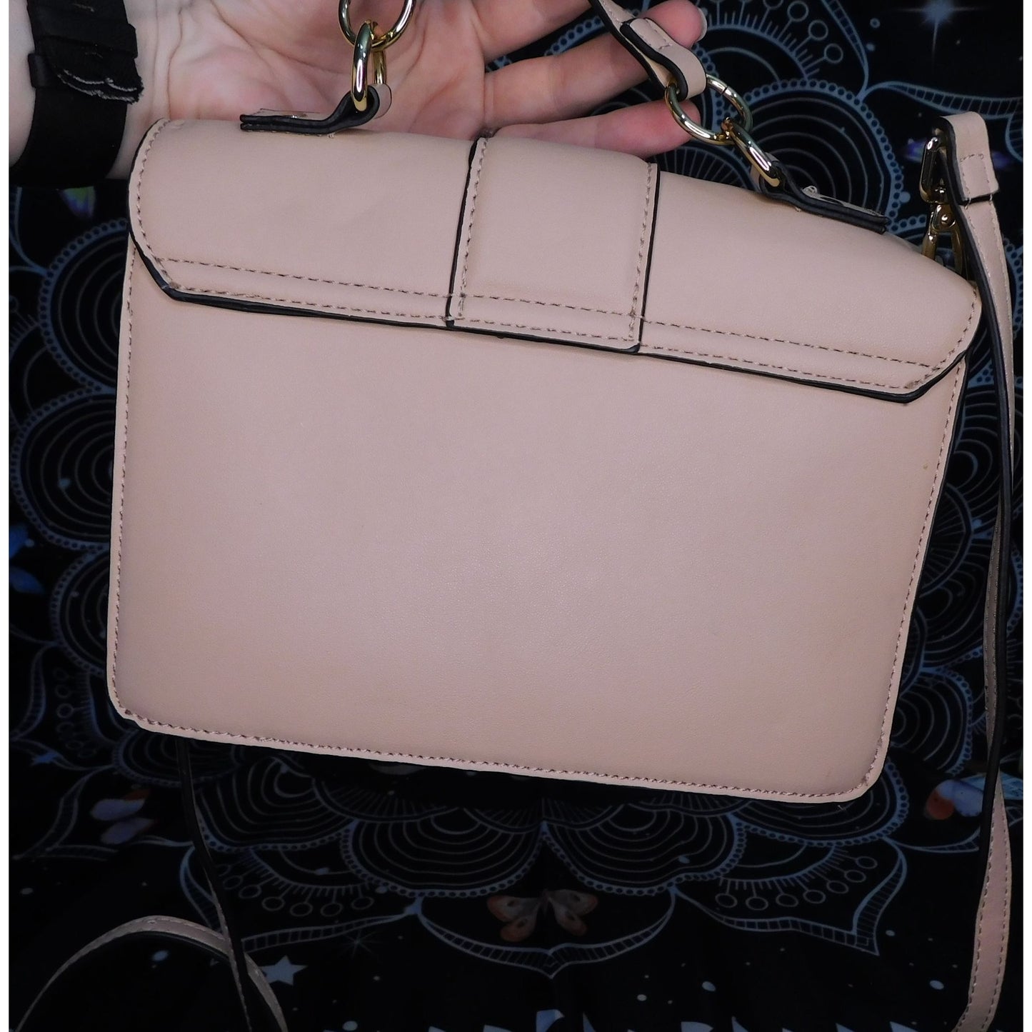 Blush Betsey Johnson Crossbody Satchel With Floral Interior