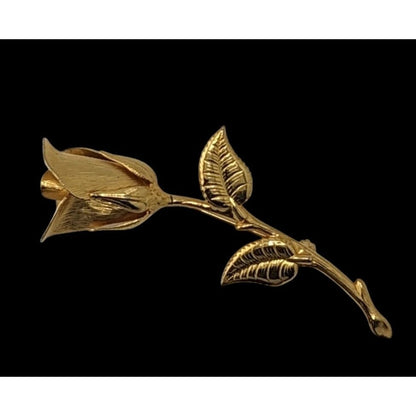 Vintage Gold-Tone Rosebud Brooch
