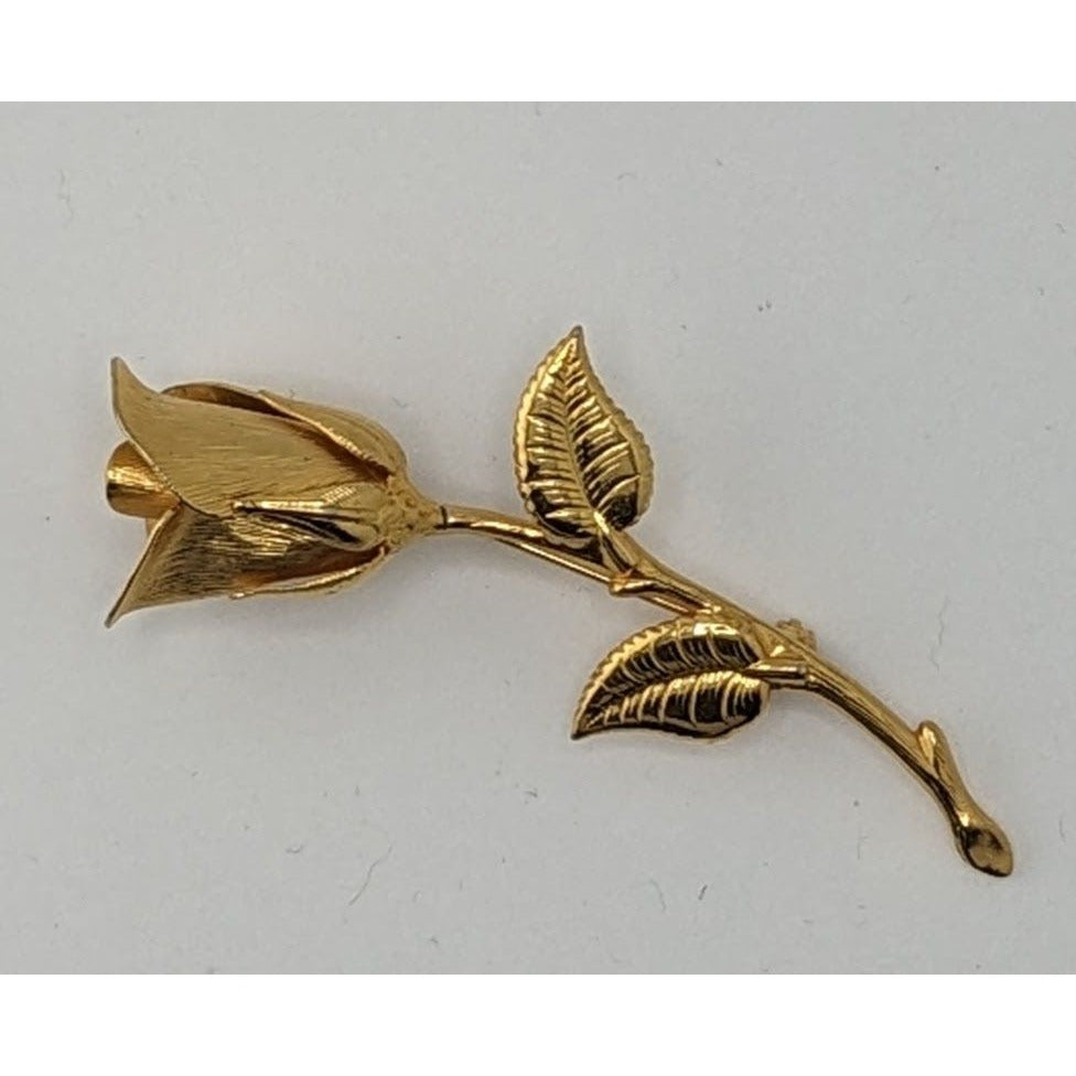 Vintage Gold-Tone Rosebud Brooch
