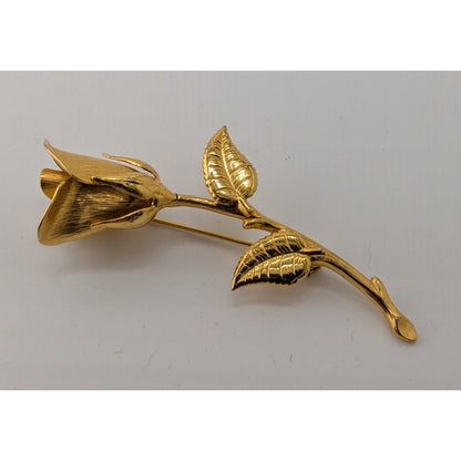 Vintage Gold-Tone Rosebud Brooch