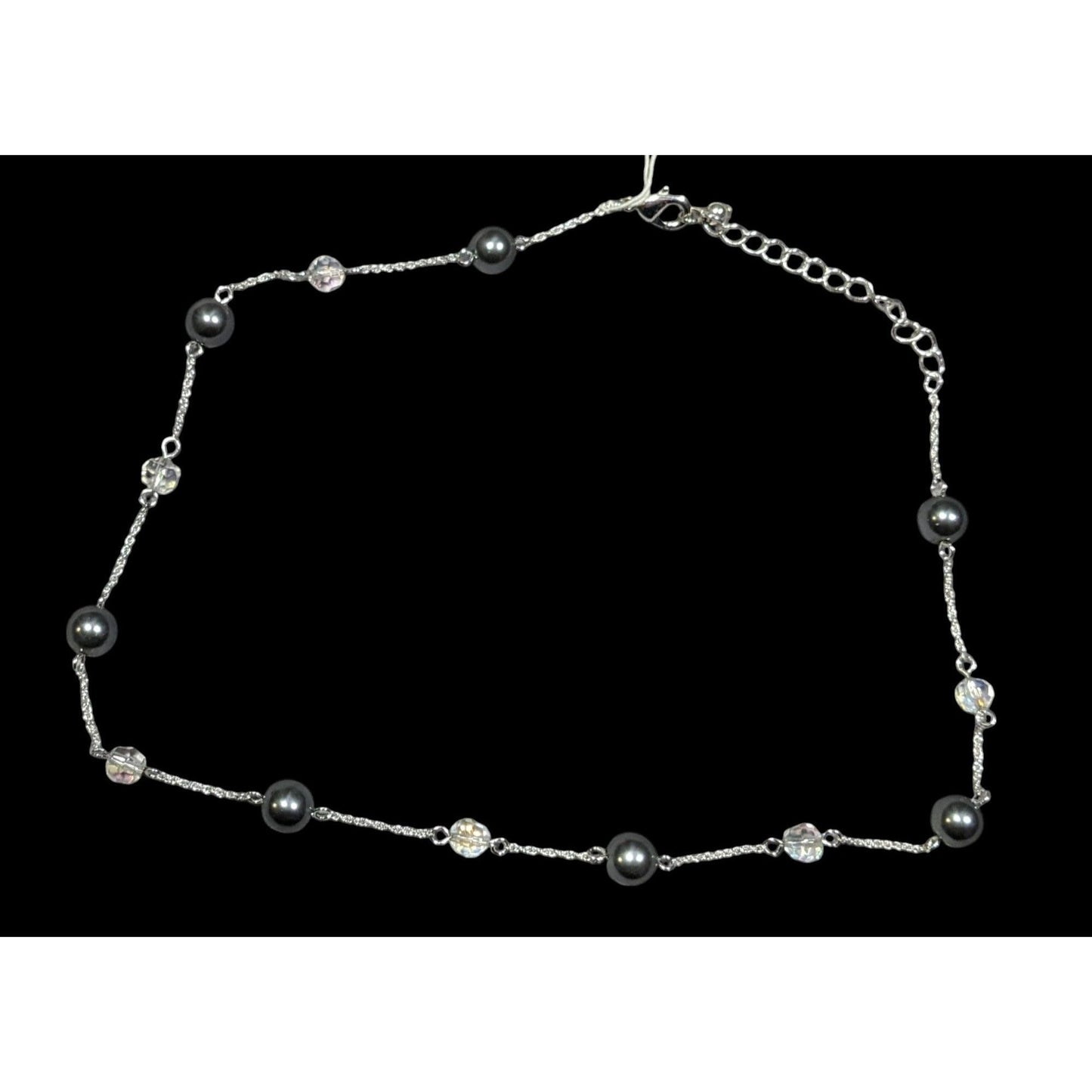 Napier Pearl Parfait Silver Tone Station Necklace