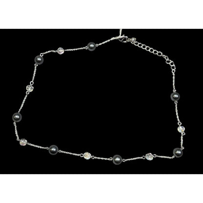 Napier Pearl Parfait Silver Tone Station Necklace