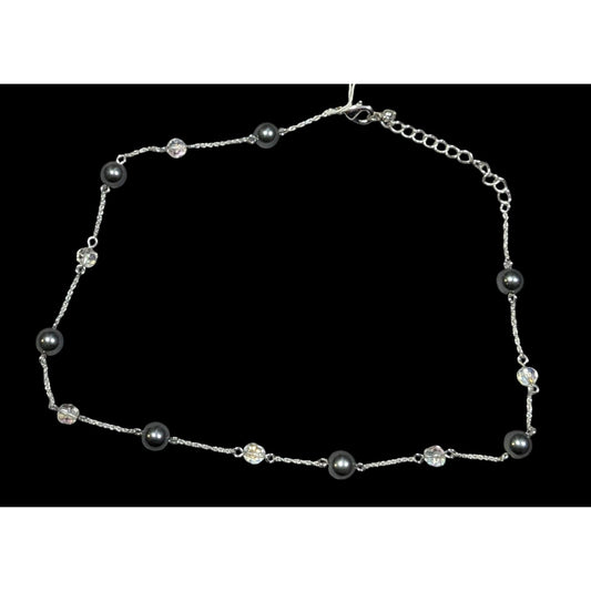 Napier Pearl Parfait Silver Tone Station Necklace