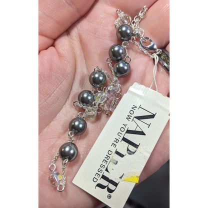 Napier Pearl Parfait Silver Tone Station Necklace