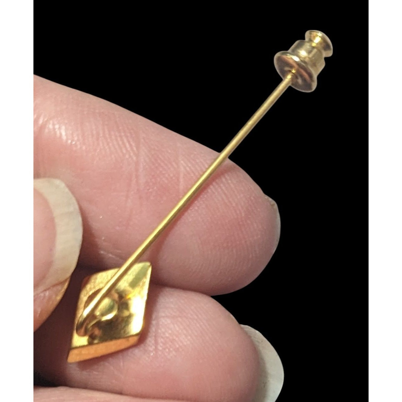 Vintage Geometric Collectible Gold Tone Stick Pin