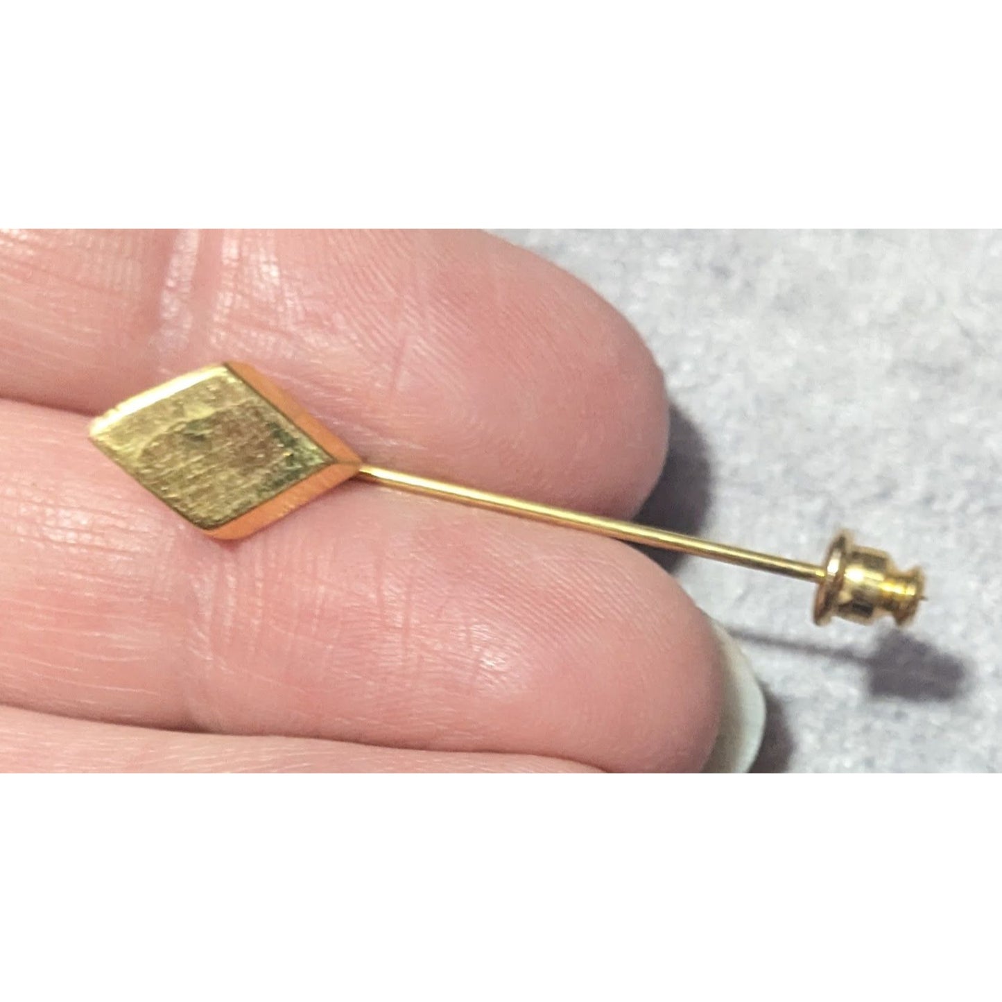 Vintage Geometric Collectible Gold Tone Stick Pin