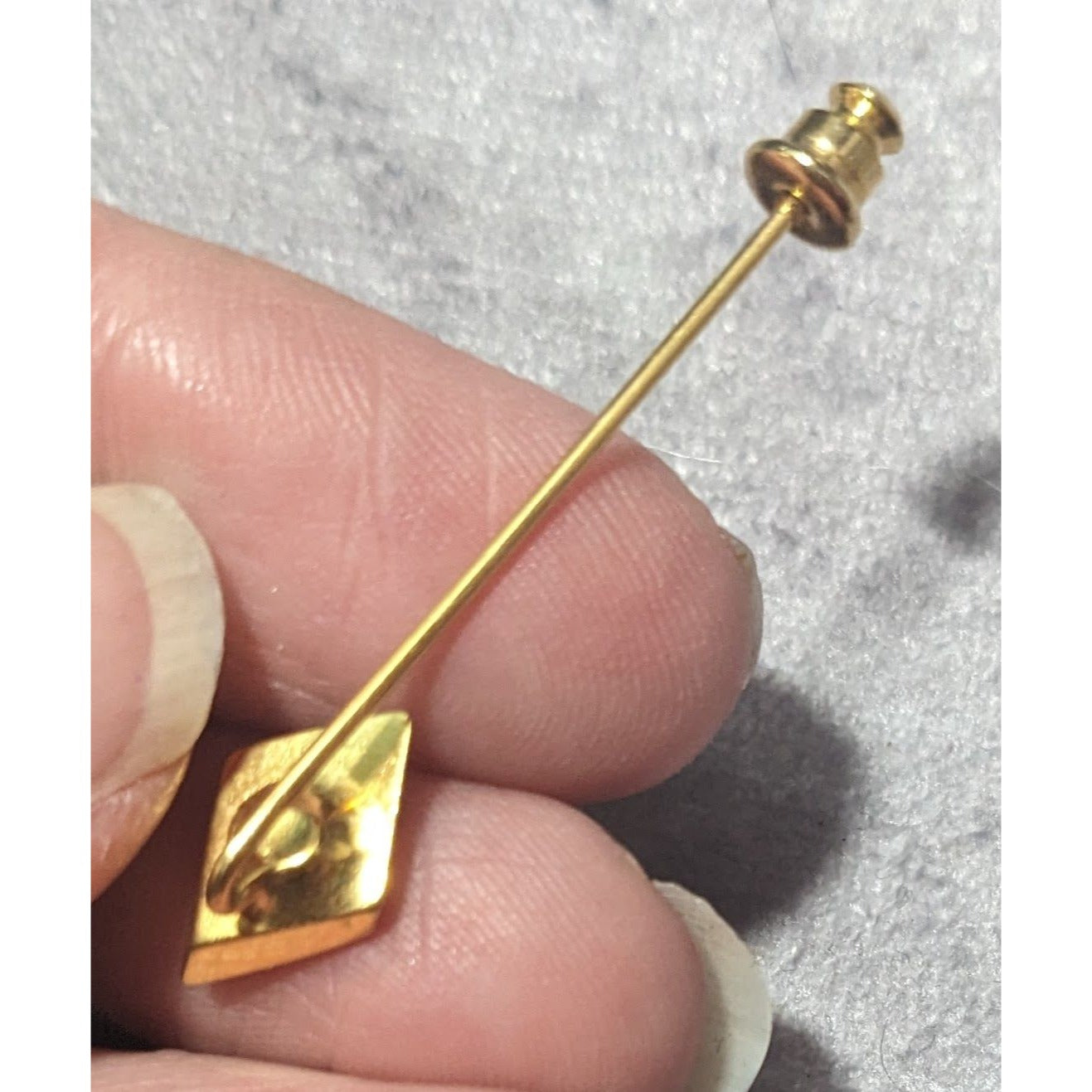 Vintage Geometric Collectible Gold Tone Stick Pin