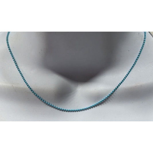 Minimalist Sky Blue Painted Ball Chain Necklace