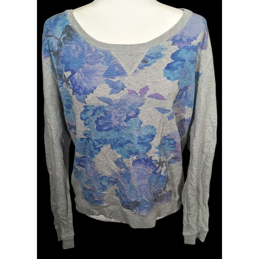 Aeropostale Y2K Grey And Blue Floral Sweatshirt