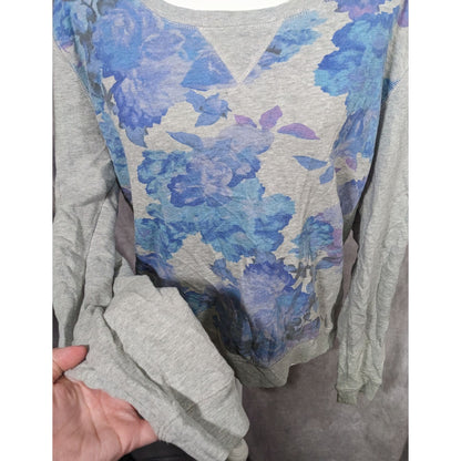 Aeropostale Y2K Grey And Blue Floral Sweatshirt