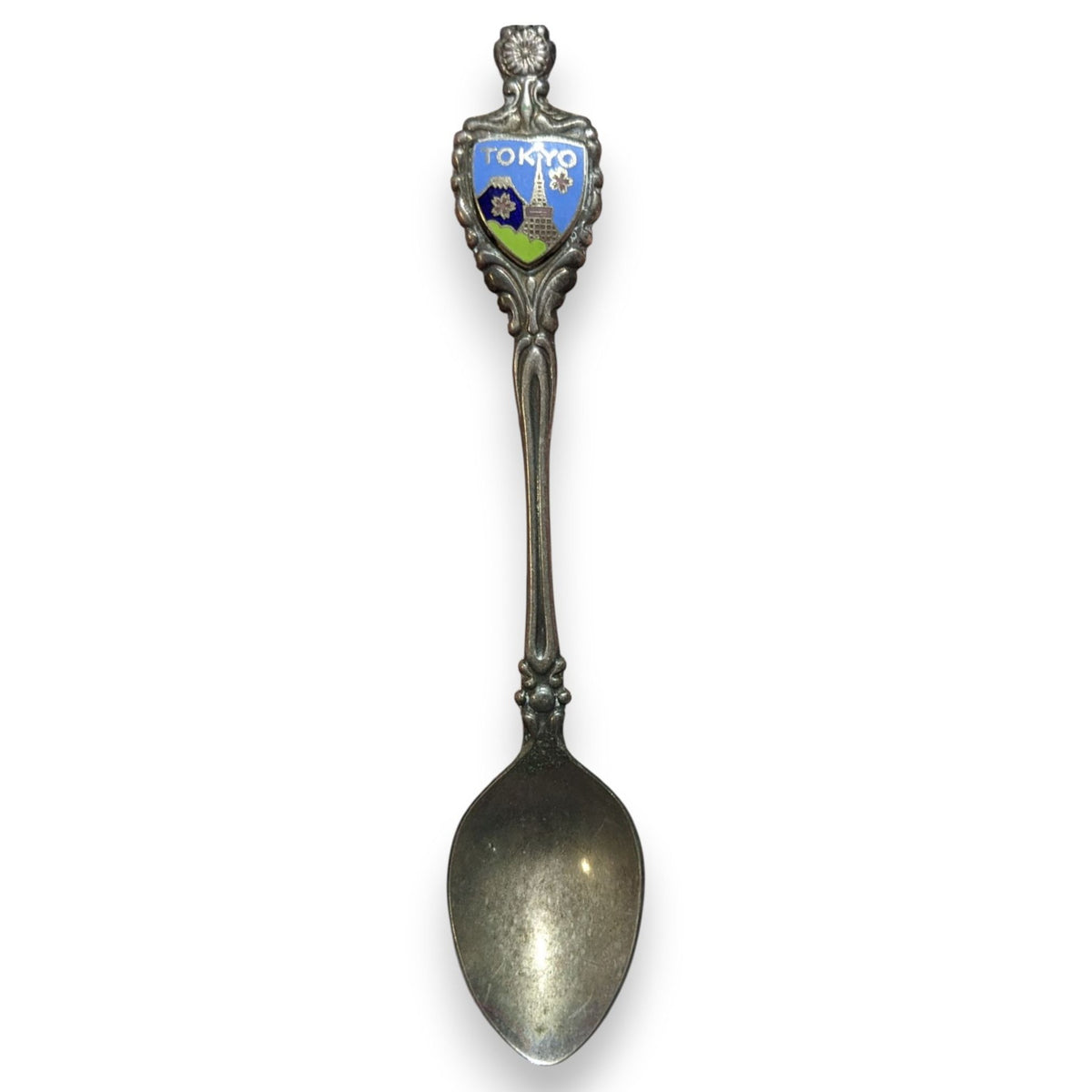 Vintage Travel Nickel Silver Silver Tone Tokyo Japan Souvenir Spoon 4 1/2 Inch