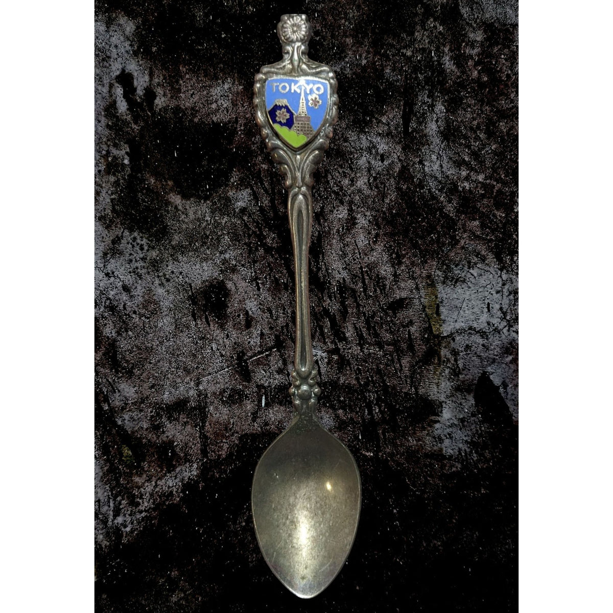 Vintage Travel Nickel Silver Silver Tone Tokyo Japan Souvenir Spoon 4 1/2 Inch