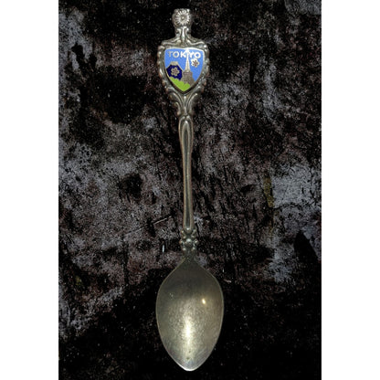 Vintage Travel Nickel Silver Silver Tone Tokyo Japan Souvenir Spoon 4 1/2 Inch