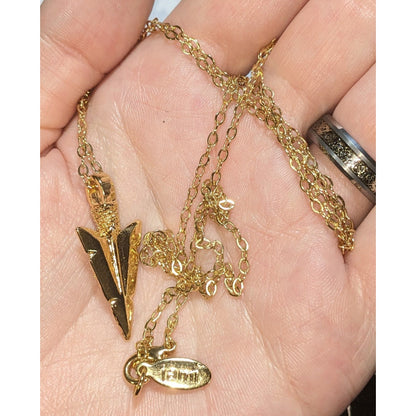 Jami Gold Arrowhead Pendant Necklace Boho Minimalist Tribal Statement Jewelry