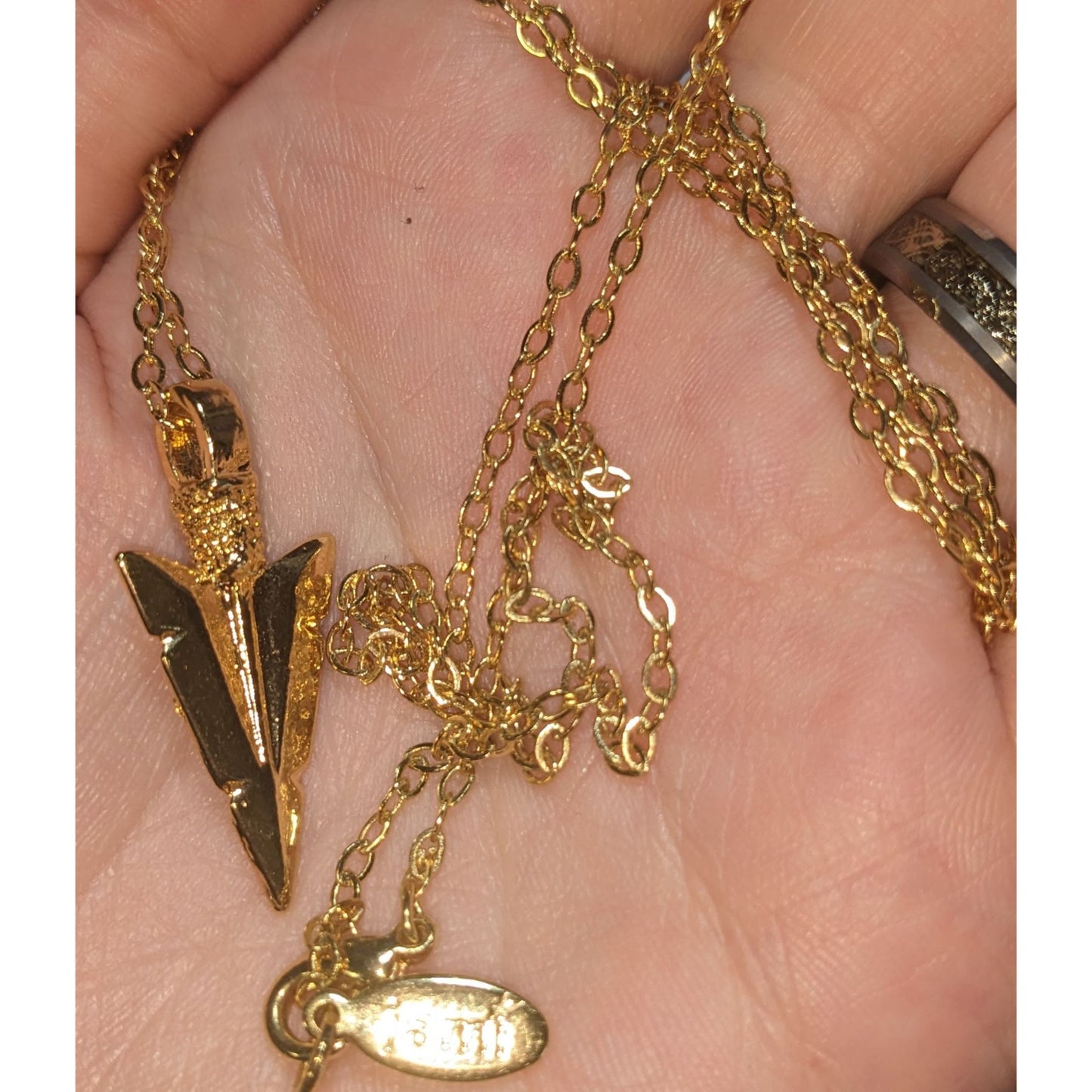 Jami Gold Arrowhead Pendant Necklace Boho Minimalist Tribal Statement Jewelry
