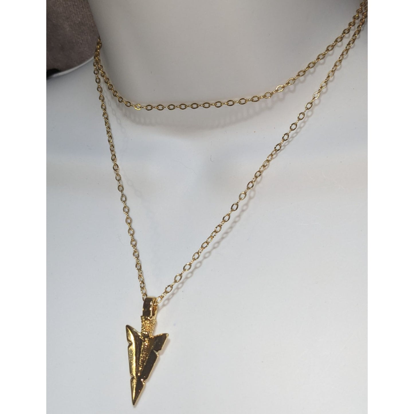 Jami Gold Arrowhead Pendant Necklace Boho Minimalist Tribal Statement Jewelry