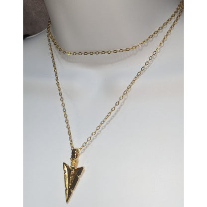 Jami Gold Arrowhead Pendant Necklace Boho Minimalist Tribal Statement Jewelry