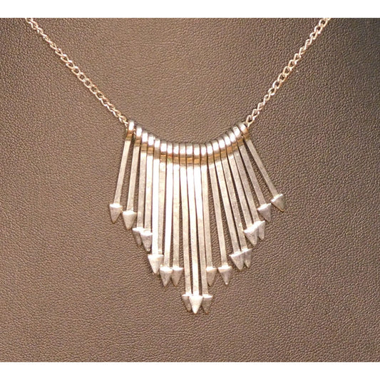 Etc! Cascading Metal Arrow Silver Tone Necklace