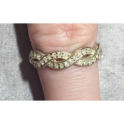 Infinity Clear Stoned Silver Tone Ring Size 8