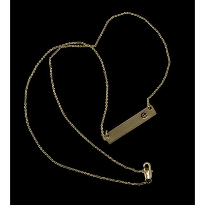 Letter E Bar Pendant Necklace Gold Tone Initial Necklace Minimalist Jewelry