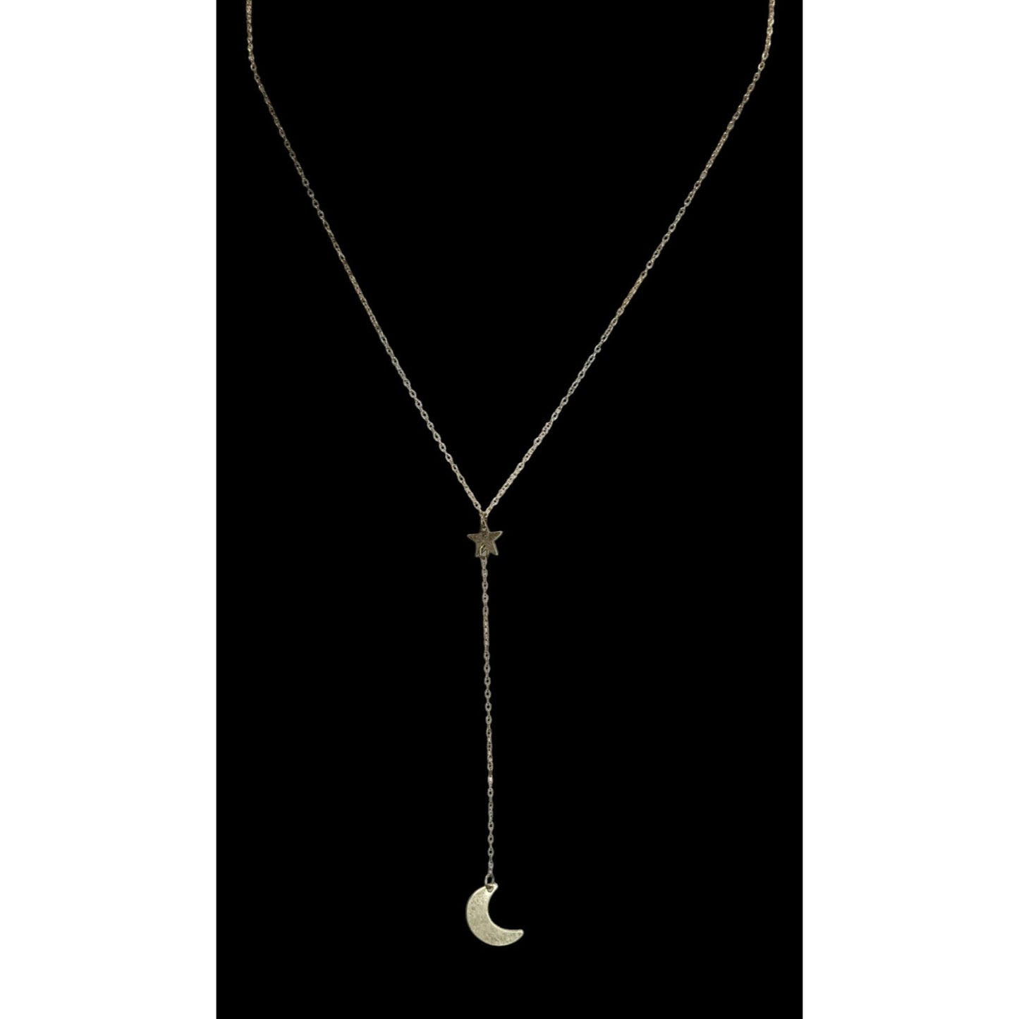 Luna Norte Celestial Lariat Necklace Moon Star Charm Gold Witchy