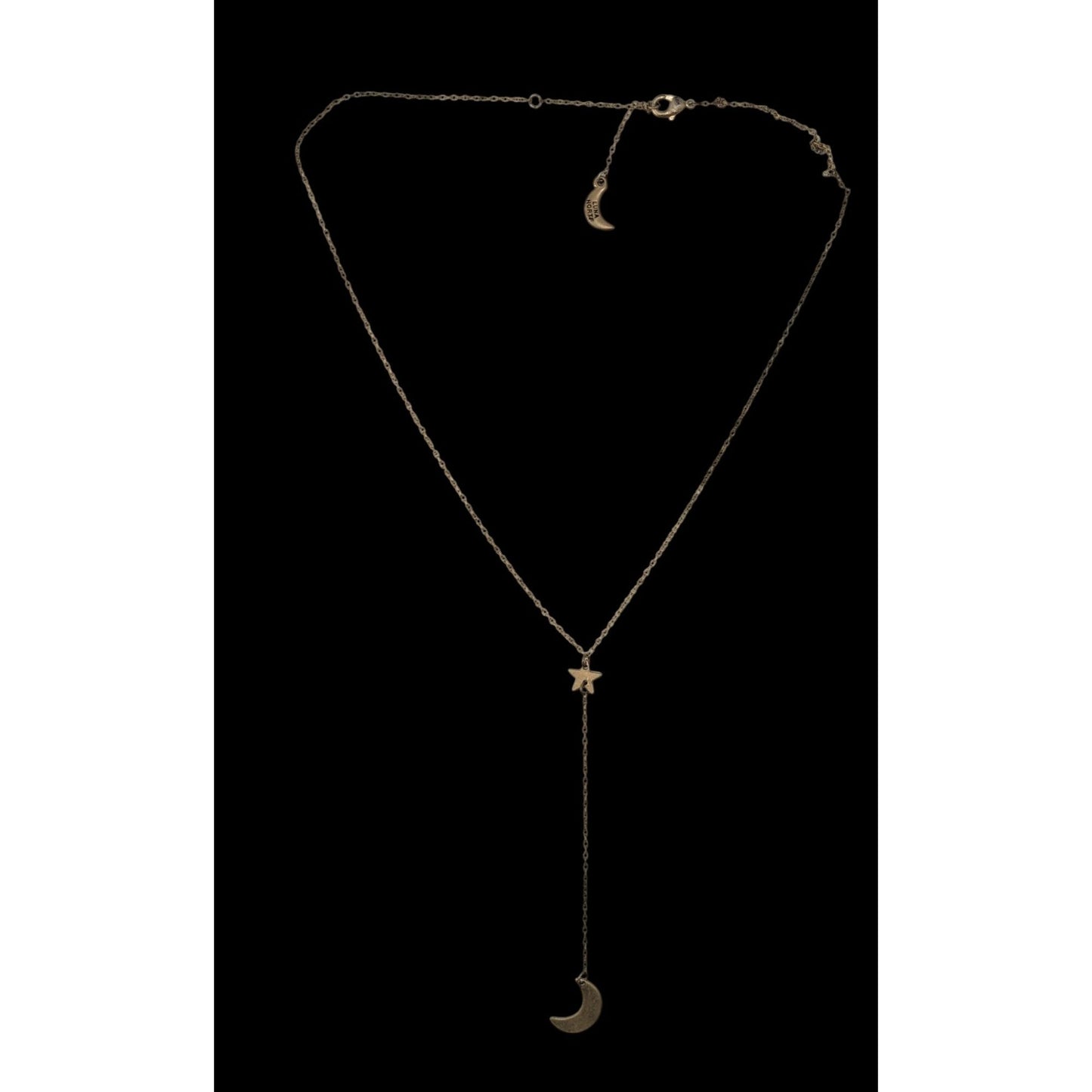 Luna Norte Celestial Lariat Necklace Moon Star Charm Gold Witchy