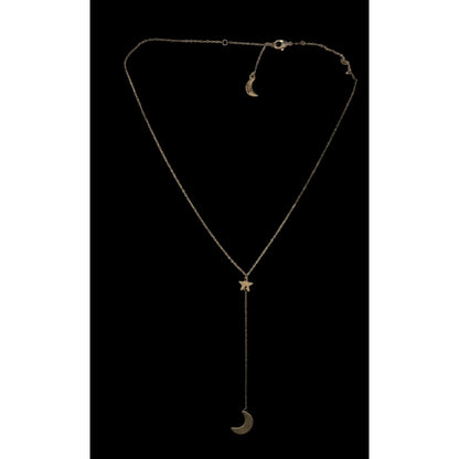 Luna Norte Celestial Lariat Necklace Moon Star Charm Gold Witchy