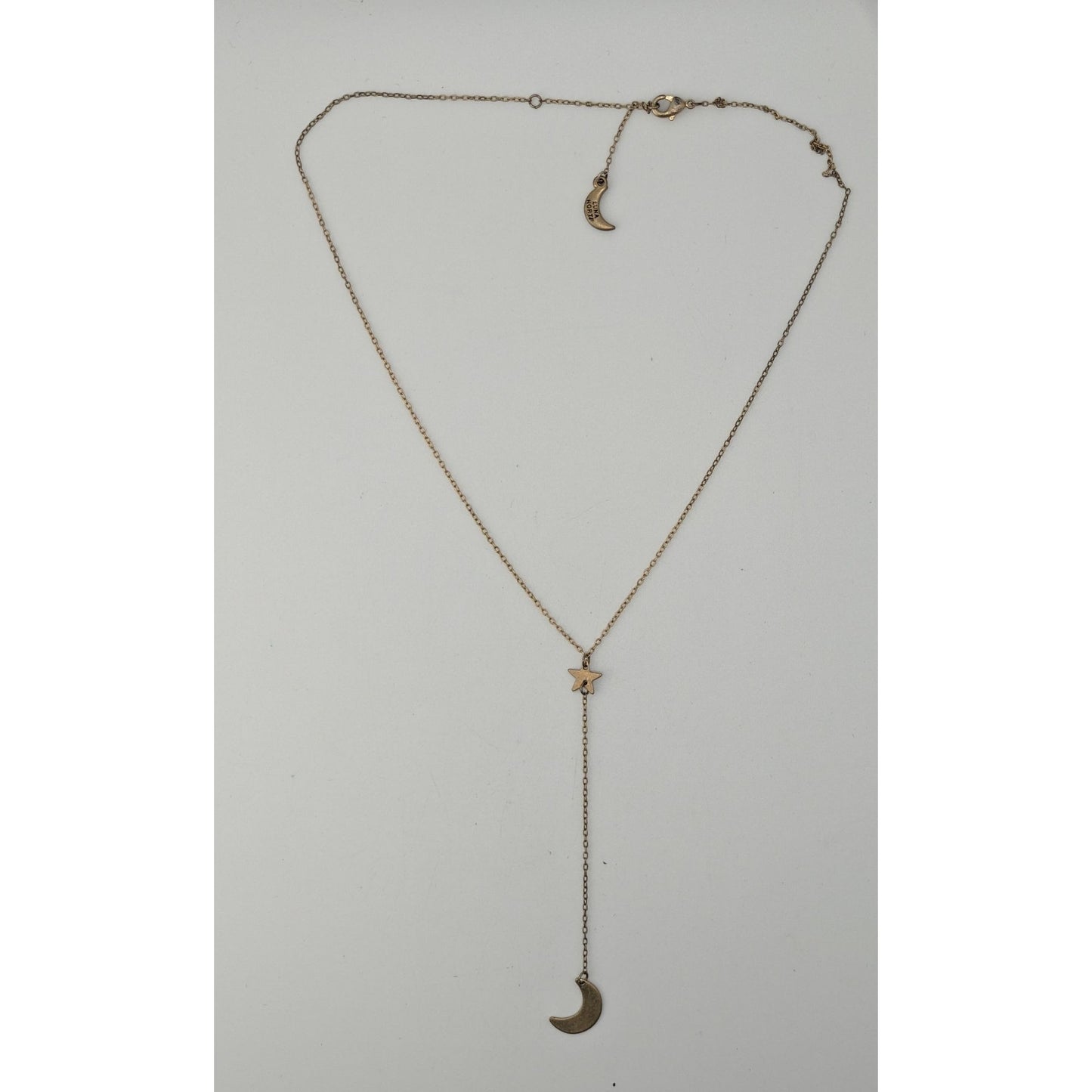Luna Norte Celestial Lariat Necklace Moon Star Charm Gold Witchy