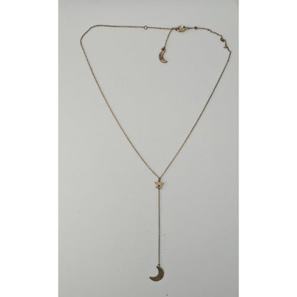 Luna Norte Celestial Lariat Necklace Moon Star Charm Gold Witchy