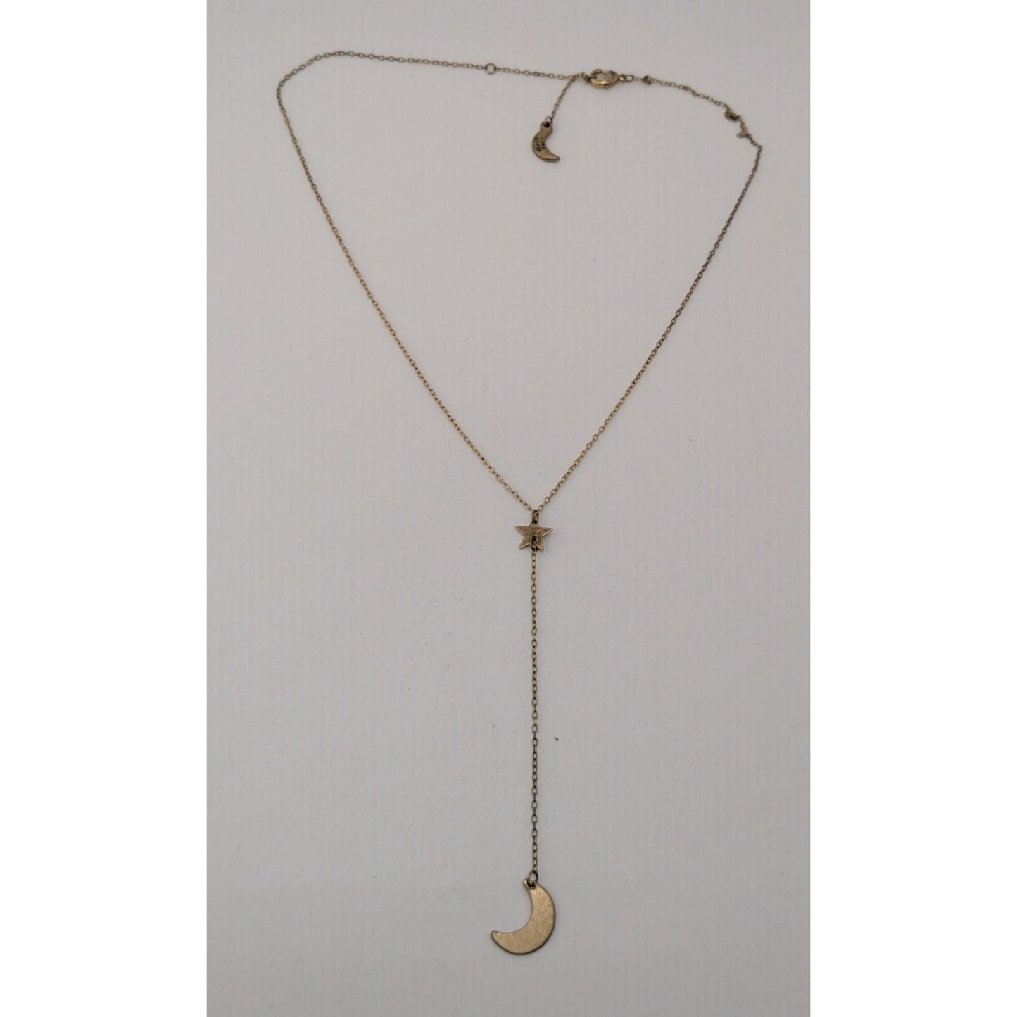 Luna Norte Celestial Lariat Necklace Moon Star Charm Gold Witchy