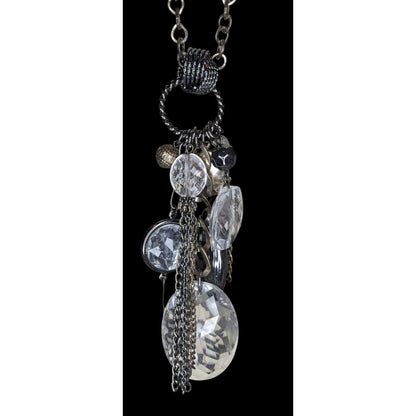 NY Collection Y2K Cluster Charm Necklace Clear Silver Party Glam
