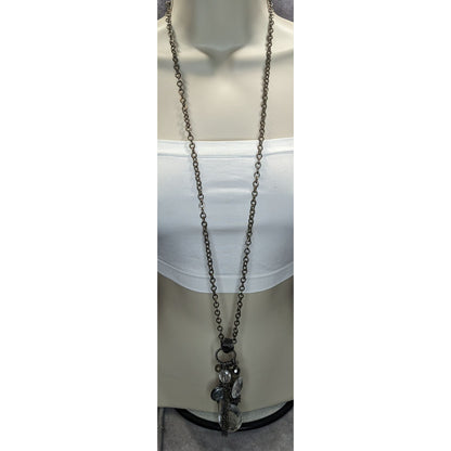 NY Collection Y2K Cluster Charm Necklace Clear Silver Party Glam
