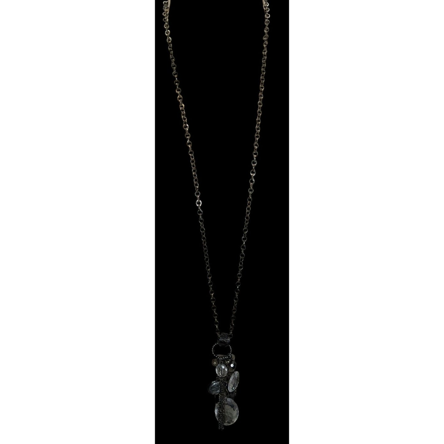 NY Collection Y2K Cluster Charm Necklace Clear Silver Party Glam