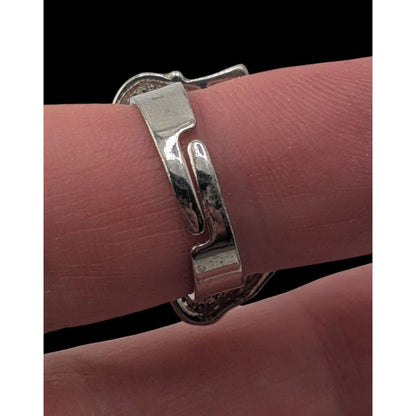 90s Western Southwestern Buffalo Vintage Mood Ring Black Silver Tone