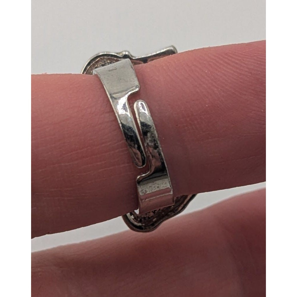 90s Western Southwestern Buffalo Vintage Mood Ring Black Silver Tone