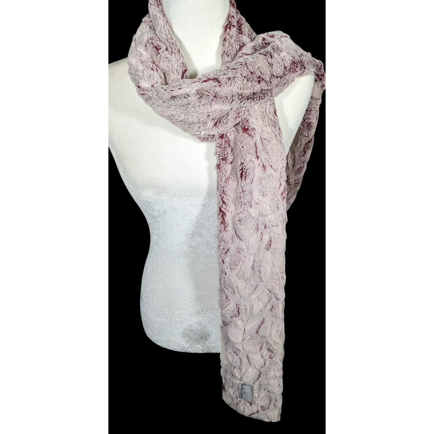 Minky Couture Pink Textured Plush  Scarf