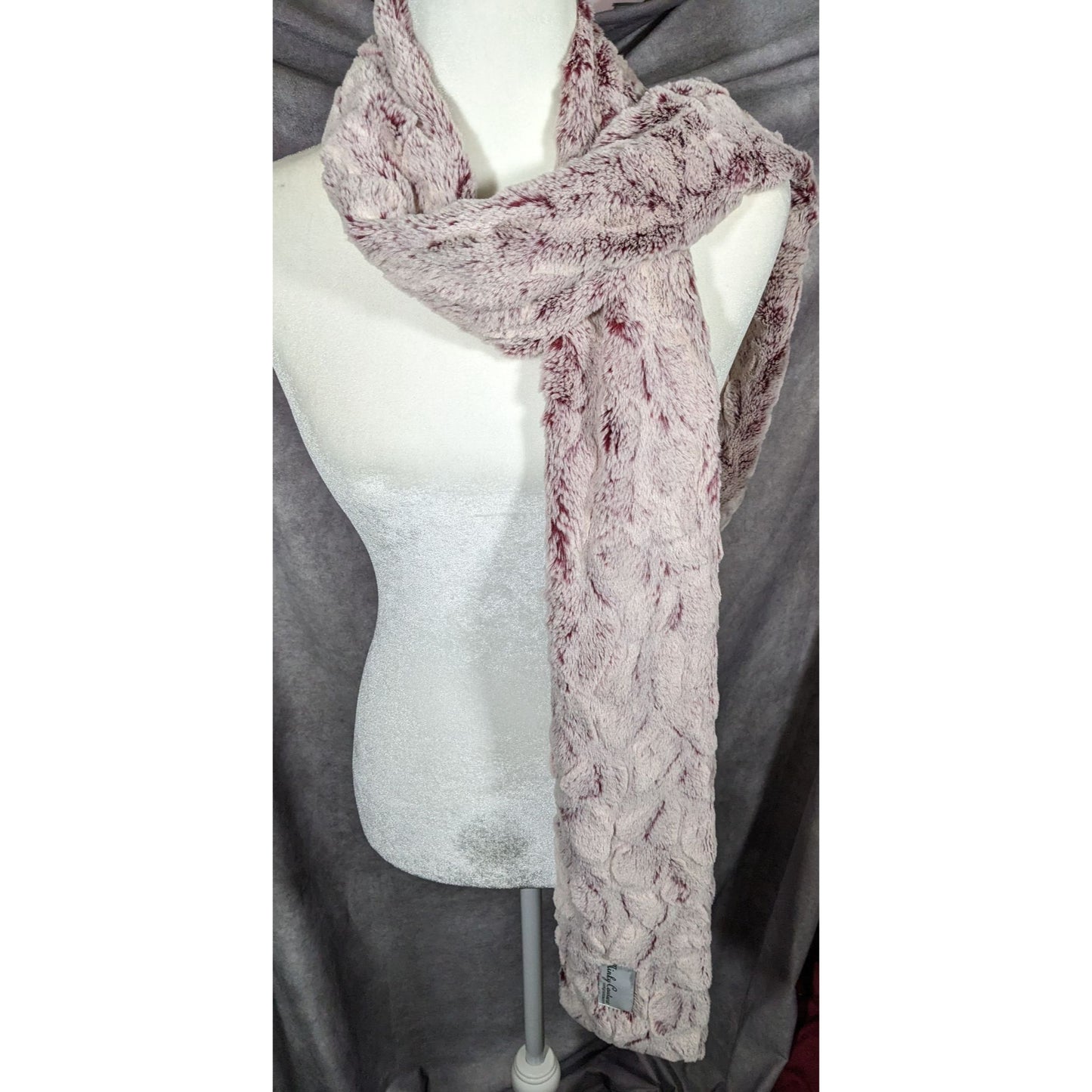 Minky Couture Pink Textured Plush  Scarf