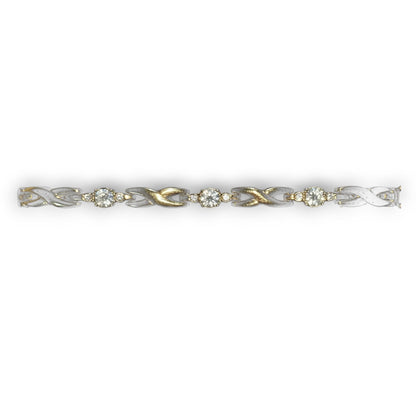 Liz Claiborne Vintage Glam Rhinestone Gold Tone Link Bracelet 6 Inch