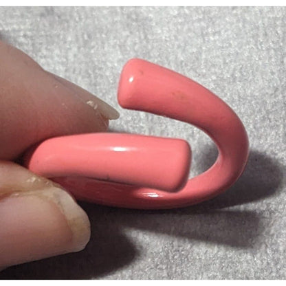 Pink Metal Enamel Swirl Adjustable Fashion Ring Size 7 1/4