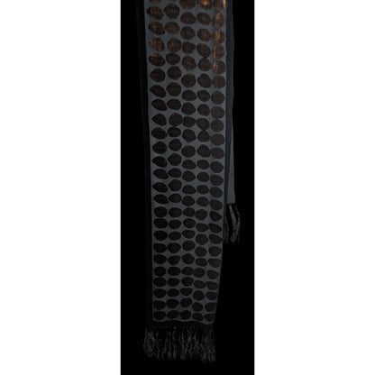 Vintage Geometric Burnt Velvet Scarf Copper Tone With Fringe