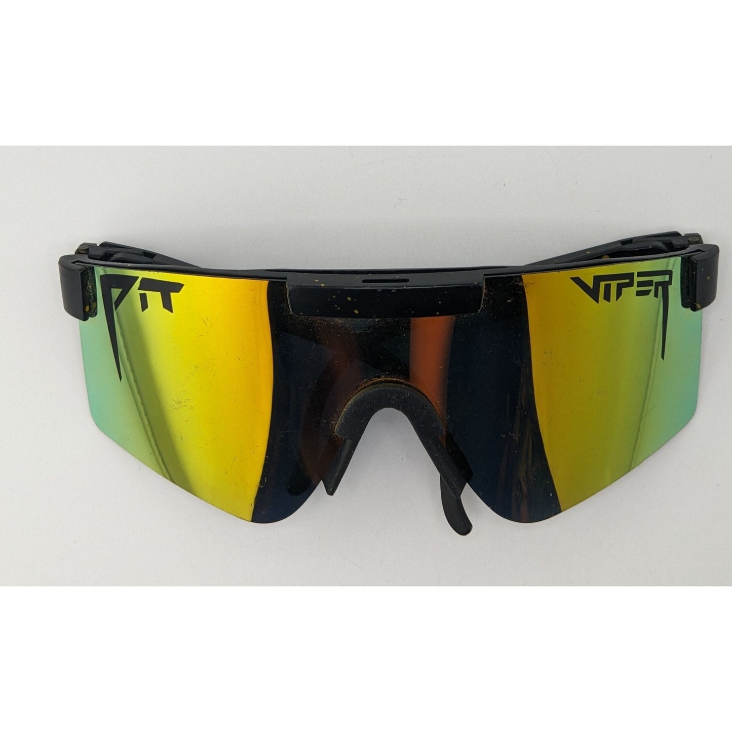Pit Viper Black And Yellow Shield Sunglasses With Yellow Gradient Mirror Lens